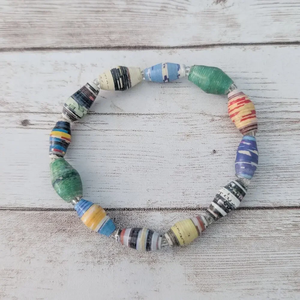 Vintage Stretch Bracelet Unusual Multi Colored